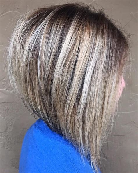 Brown Blonde Inverted Bob Hair Styles Thick Hair Styles Inverted