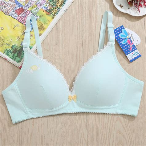 Free Shipping Feichangzimei Girls Underwear Girls Bra Cotton Solid Lace