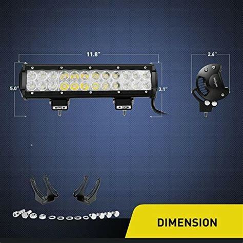 Nilight 12inch 72w Led Work Light Bar Combo Beam 2x 4 18w Fog Lights