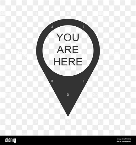 You Are Here Map Pin Icons Isolated On Transparent Background Gps