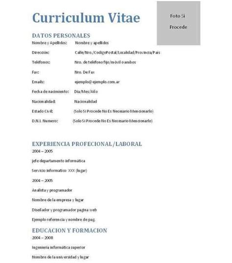 Descarga al instante, sin registro. Copiar Un Modelo De Curriculum Vitae - Modelo de ...