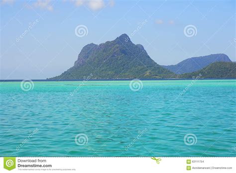 Lonely Island In The Deep Blue Caribbean Sea Stock Photo Image Of