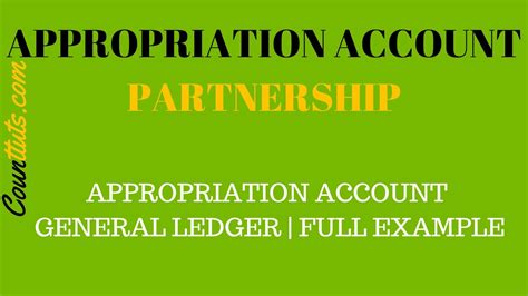 Appropriation Account Partnership General Ledger Full Example