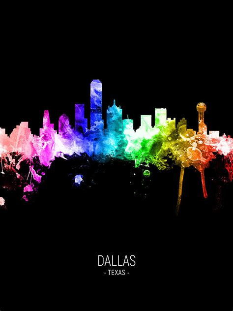 Dallas Texas Skyline Digital Art By Michael Tompsett