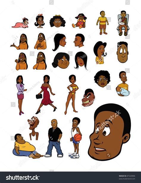Cartoon Vector Illustration Of A Black People Collection 87520906