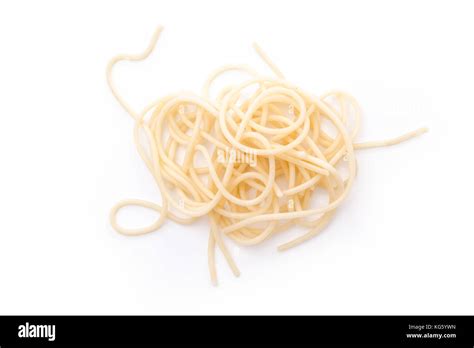 Plain Cooked Spaghetti Pasta Pile On White Background Stock Photo Alamy