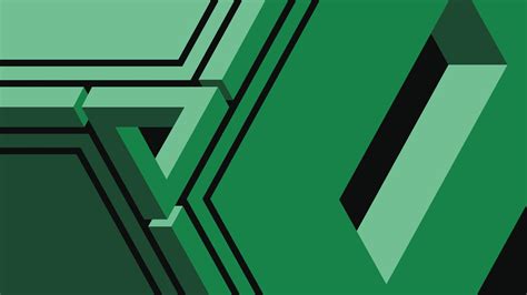 Geometry Penrose Triangle Abstract Minimalism Green 3d Wallpaper