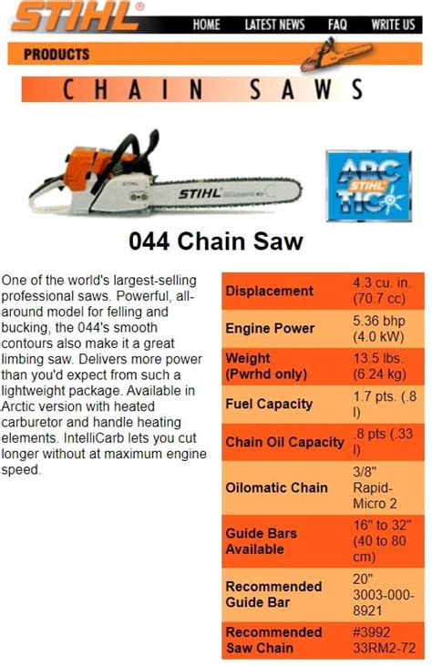 Stihl 044 Chainsaw Review Specs Features 10 Vs 12mm Pins