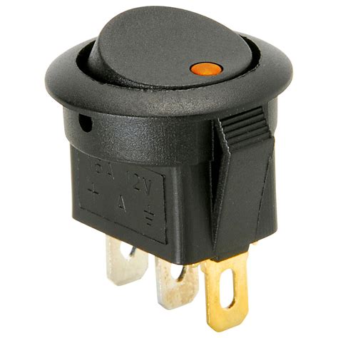 Spst Automotive Round Rocker Switch Wamber Led 12v 844632076541 Ebay