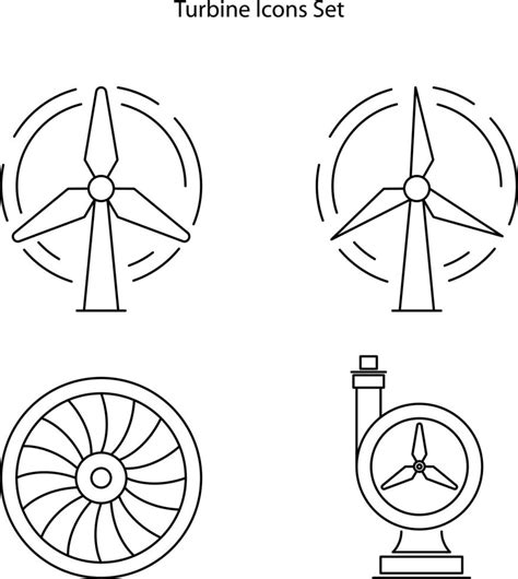 Conjunto De Iconos De Turbina Aislado Sobre Fondo Blanco Icono De
