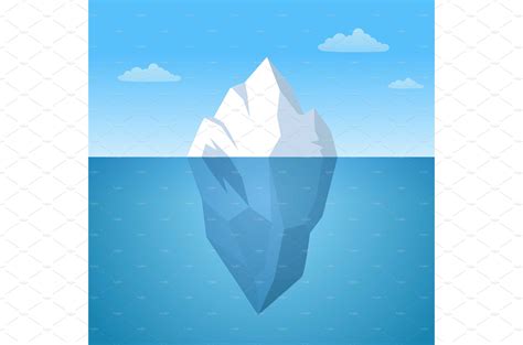 Iceberg Floating In Ocean Vector Graphics ~ Creative Market