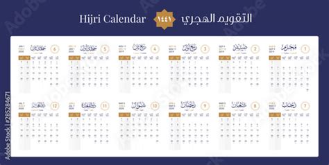 Hijri Calendar Happy New Hijri Islamic Year 1441 Stock Vector Adobe Stock