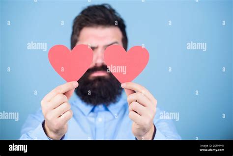 Making Man Feel Loved Man Bearded Hipster With Heart Valentine Card Celebrate Love Guy