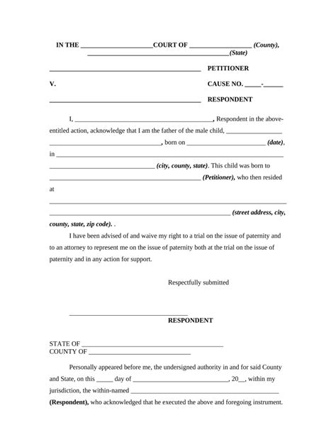 Acknowledgment Paternity Form Fill Out And Sign Printable PDF