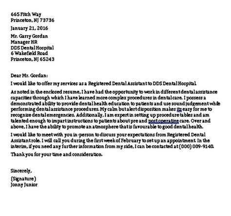 Tips of writing a dental assistant cover letter. Dental Assistant Cover Letter | Dental assistant cover ...