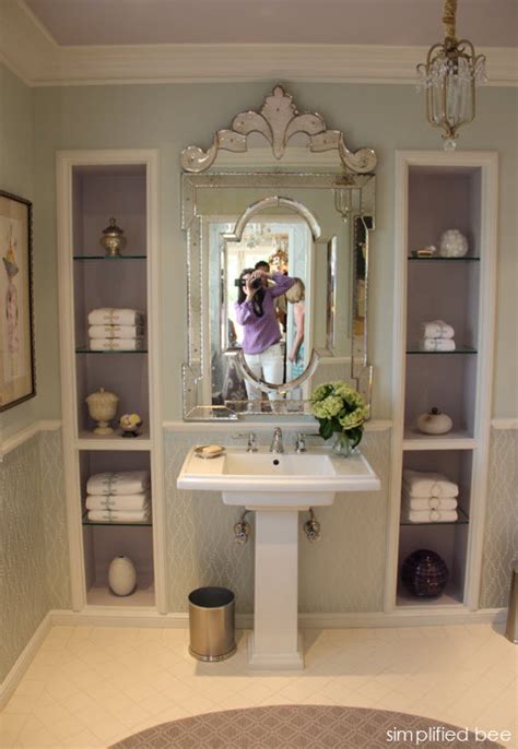 Lavender Bathroom With Venetian Mirror Simplified Bee