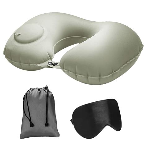 Self Inflatable Travel Neck Pillow Neck And Chin Support Pillows For Travel Portablewashable