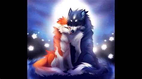 Two Anime Wolves In Love