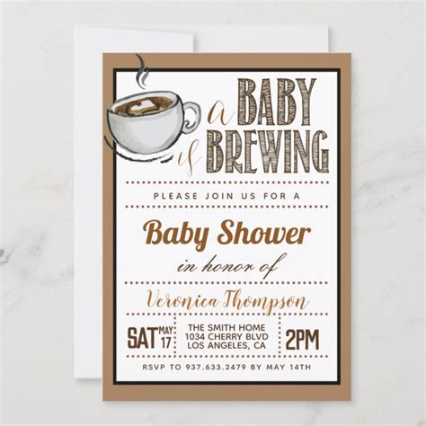 A Baby Is Brewing Coffee Baby Shower Invitation