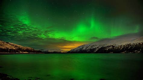 Northern Lights Over Lake Photos Hd Wallpaper Preview