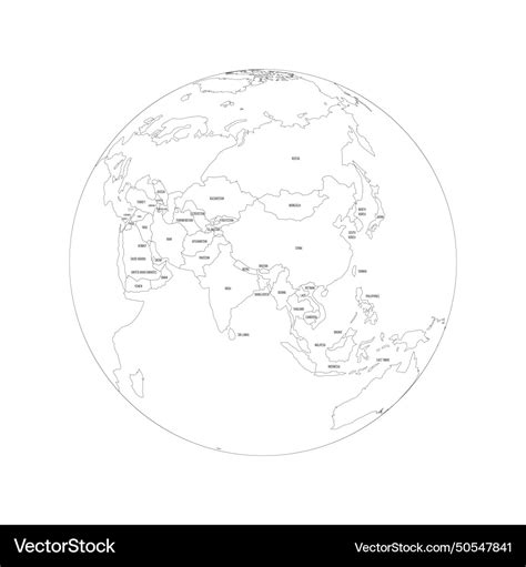 Political Map Of Asia Royalty Free Vector Image