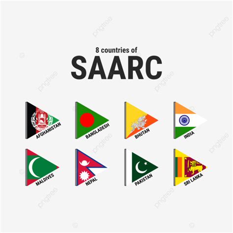 Saarc Member Countries Triangle Flag Vector Saarc Country Flag