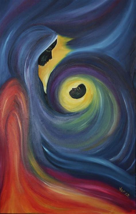 Mother And Child Abstract Painting Easy 16x20 Acrylic Mother And