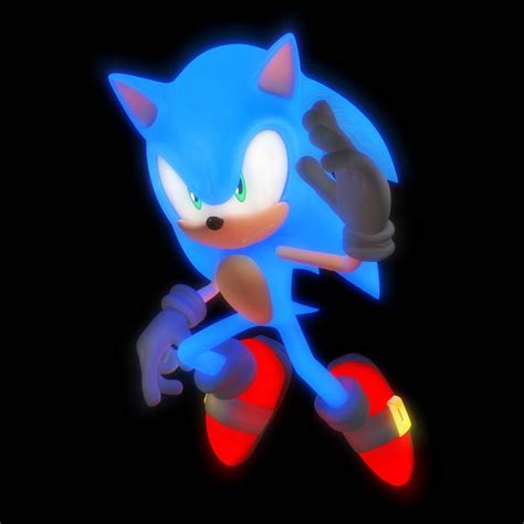 Glow In The Dark Sonic Render By Nibroc Rock Sonic Sonic The