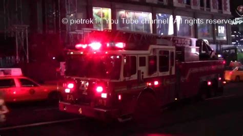 Fdny Fire Truck Ladder 4 On Scene Emergency Vehicle