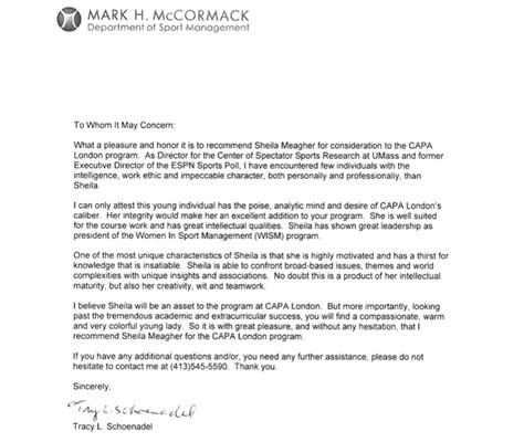 While this article can get rid your resume writing blues, follow the link below to guide you through the rest of your ms and phd application process. A letter of recommendation for my application to study abroad from Sport Management Professor ...