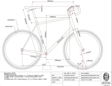 Bicycle Frame Technical Drawing