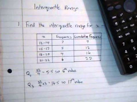 This frequency table is also called grouped data. Interquartile Range - YouTube