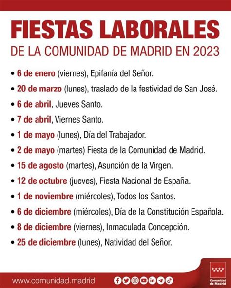 Consulta El Calendario Laboral De La Región Para 2023