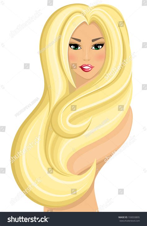 Beautiful Girl White Hair Fluttering Stock Vector Royalty Free