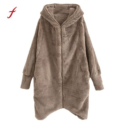 Women Coat 2018 Casual Hoodie Winter Solid Zipper Pockets