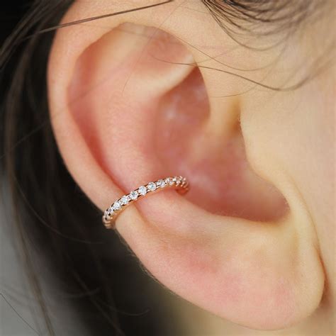Tiny Conch Hoop Ear Cuff Conch Ring Slim Hoop Earring Cartilage Ear
