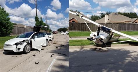 Plane Crashes Straight Into This Indian Mans Tesla Model X Car