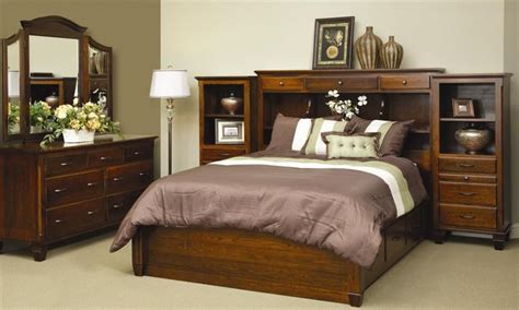 Amish Covington Bed With Pier Wall And Platform Amish Furniture