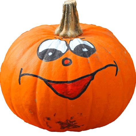 Free Halloween Pumpkin With a Funny Painted Face PNG Image png image