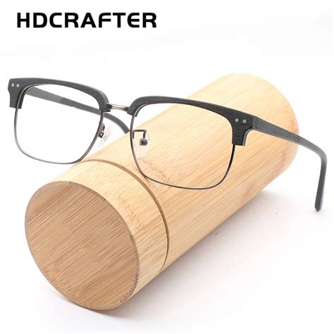 Hdcrafter Vintage Optical Glasses Frame Wood Clear Glasses Natural Wooden Prescription Myopia