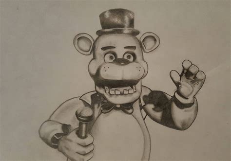 Freddy Pencil Drawing Completed Fivenightsatfreddys