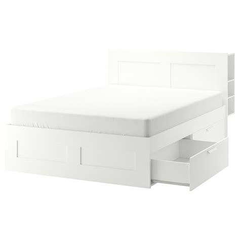 Brimnes Bed Frame With Storage And Headboard Whiteluröy Full Ikea Ca