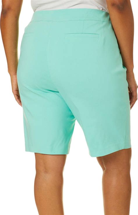 Coral Bay Coral Bay Plus Millennium Bermuda Shorts 20w Blue Walmart