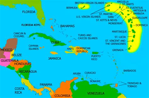 Printable Map Of All Caribbean Islands
