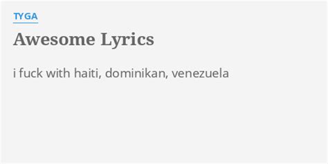 Awesome Lyrics By Tyga I F With Haiti
