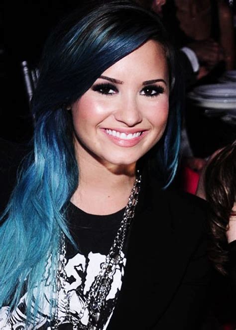 Pin By Billboard On Beauty And A Beat Demi Lovato Blue Hair Demi