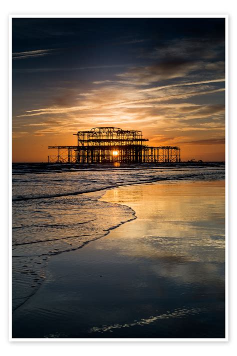 Brighton West Pier Sunset Print By Simon West Posterlounge