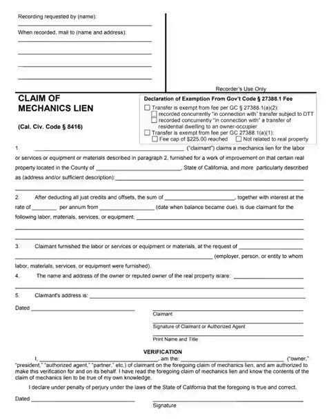 Bill Of Sale Form California Mechanics Lien Release F Vrogue Co