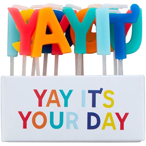 “yay Its Your Day Birthday Candle Pick Set 13 Count Wilton