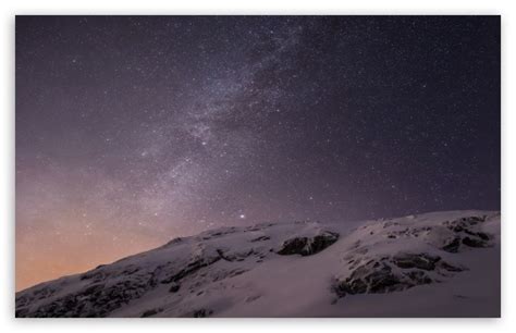 Apple Ios Mountains And Galaxy Ultra Hd Desktop Background